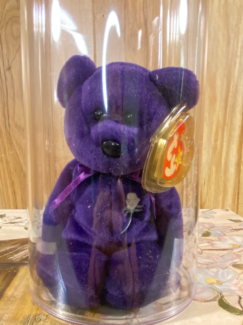 Ty Beanie Babies Princess Bear Vtg 1997 Plush Collectible with Protective Dome - Picture 2 of 8